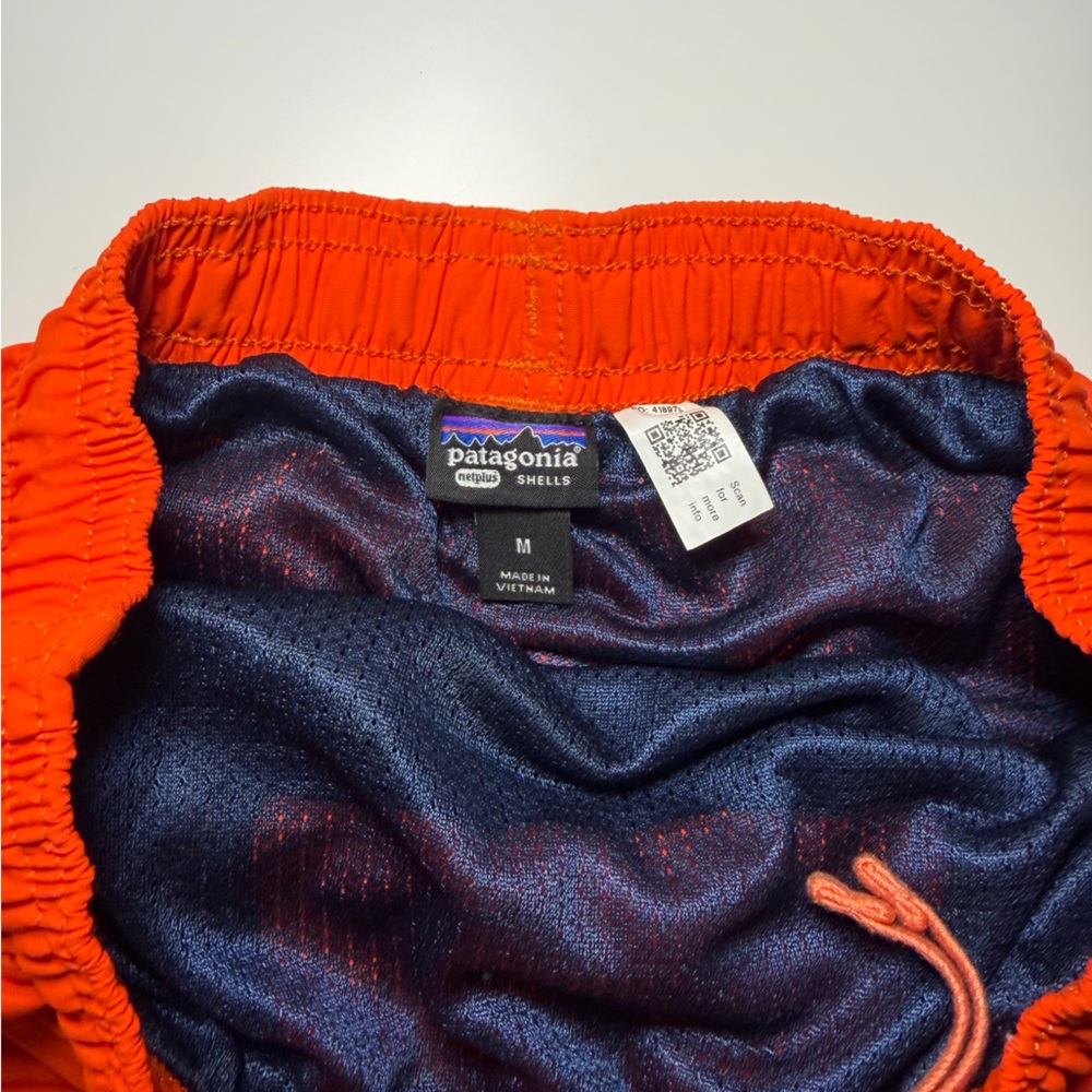 Patagonia Kids Boys Baggies Shorts Size M Orange Swim Trunks Mesh Lined - Picture 5 of 8